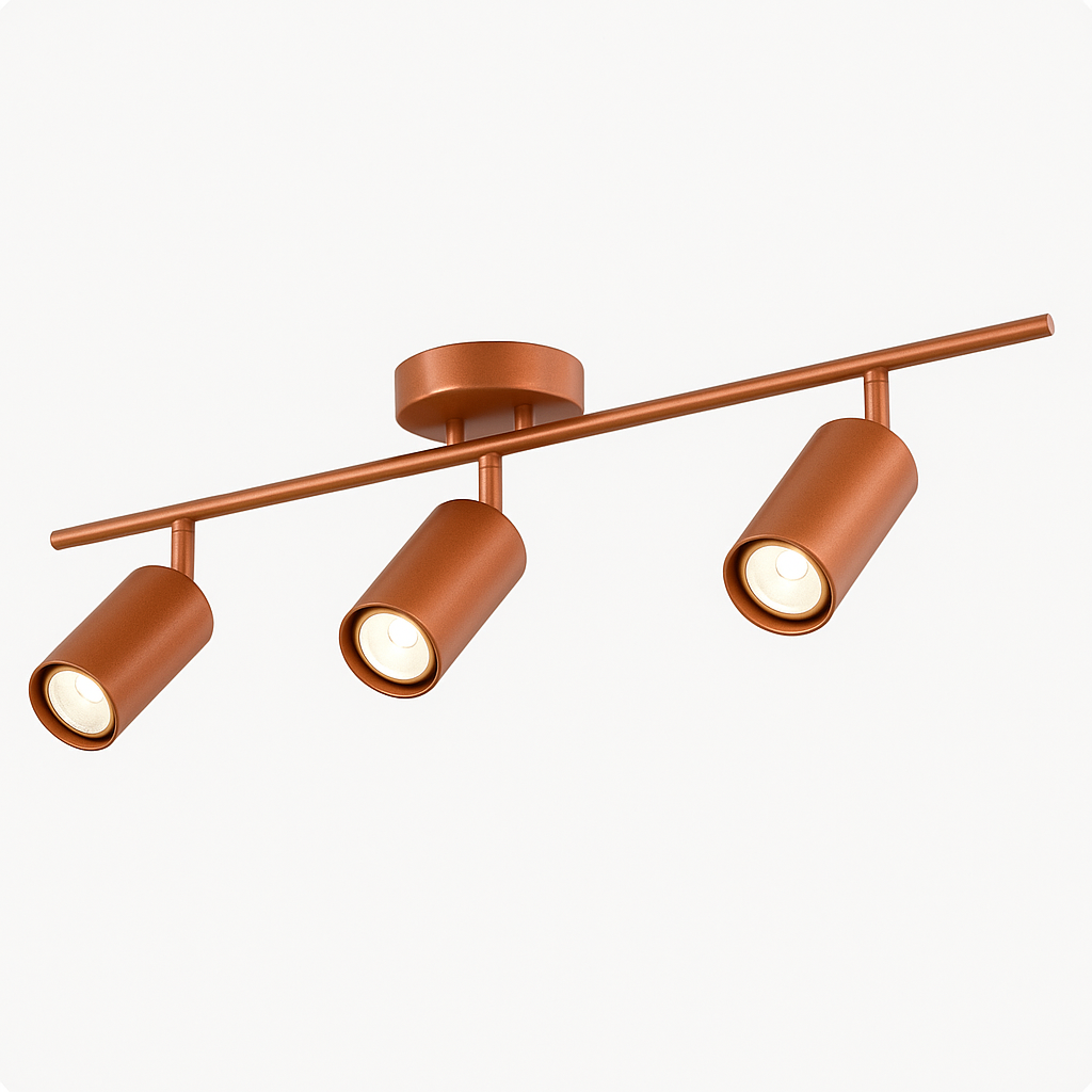 Spot Trilho Industrial Aluminio Teto 3 Luzes GU10 Bivolt Lumini Lab