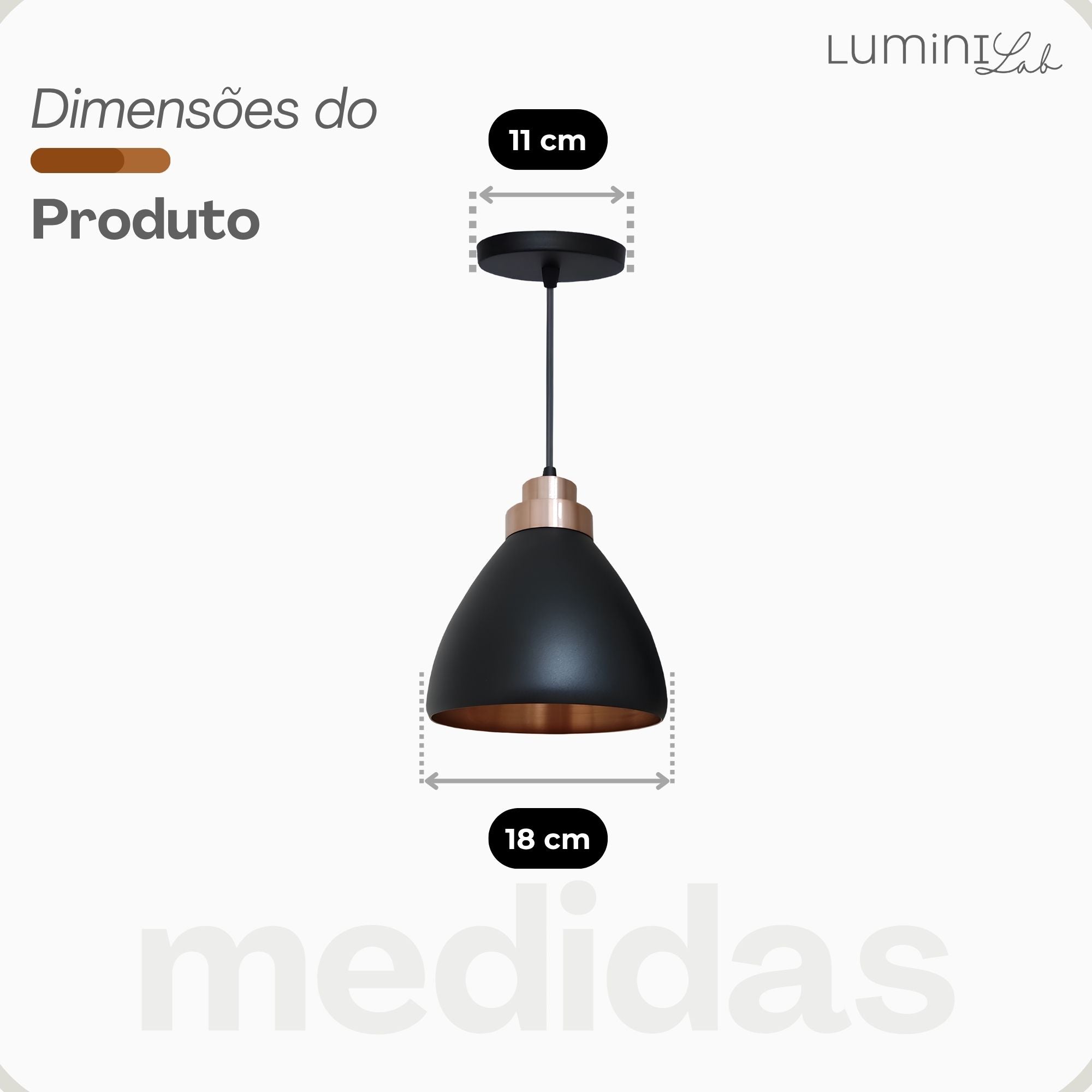 Pendente Moscou Aluminio Teto E27 1 Luz Lumini Lab