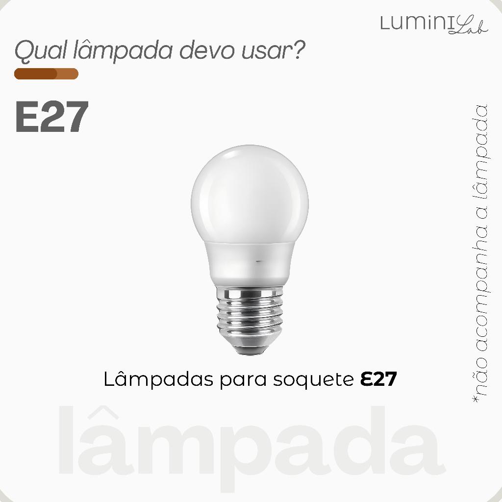 Pendente Meia Lua 48 cm Aluminio Teto E27 1 Luz Lumini Lab