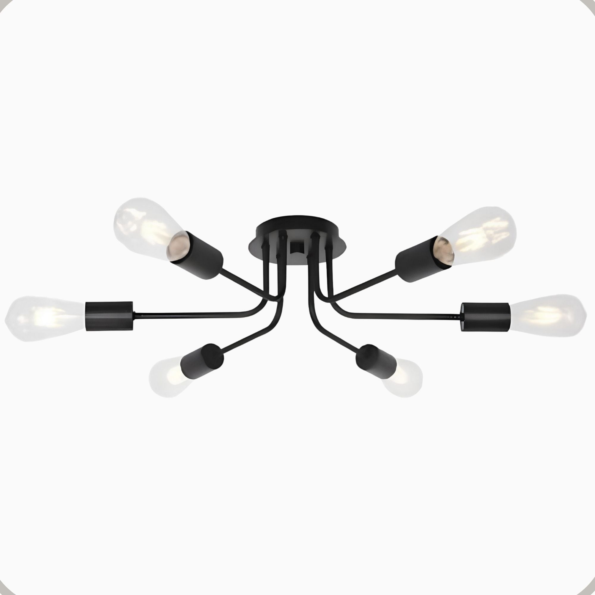 Plafon Aranha Aluminio Teto 6 Luzes E27 Bivolt Lumini Lab