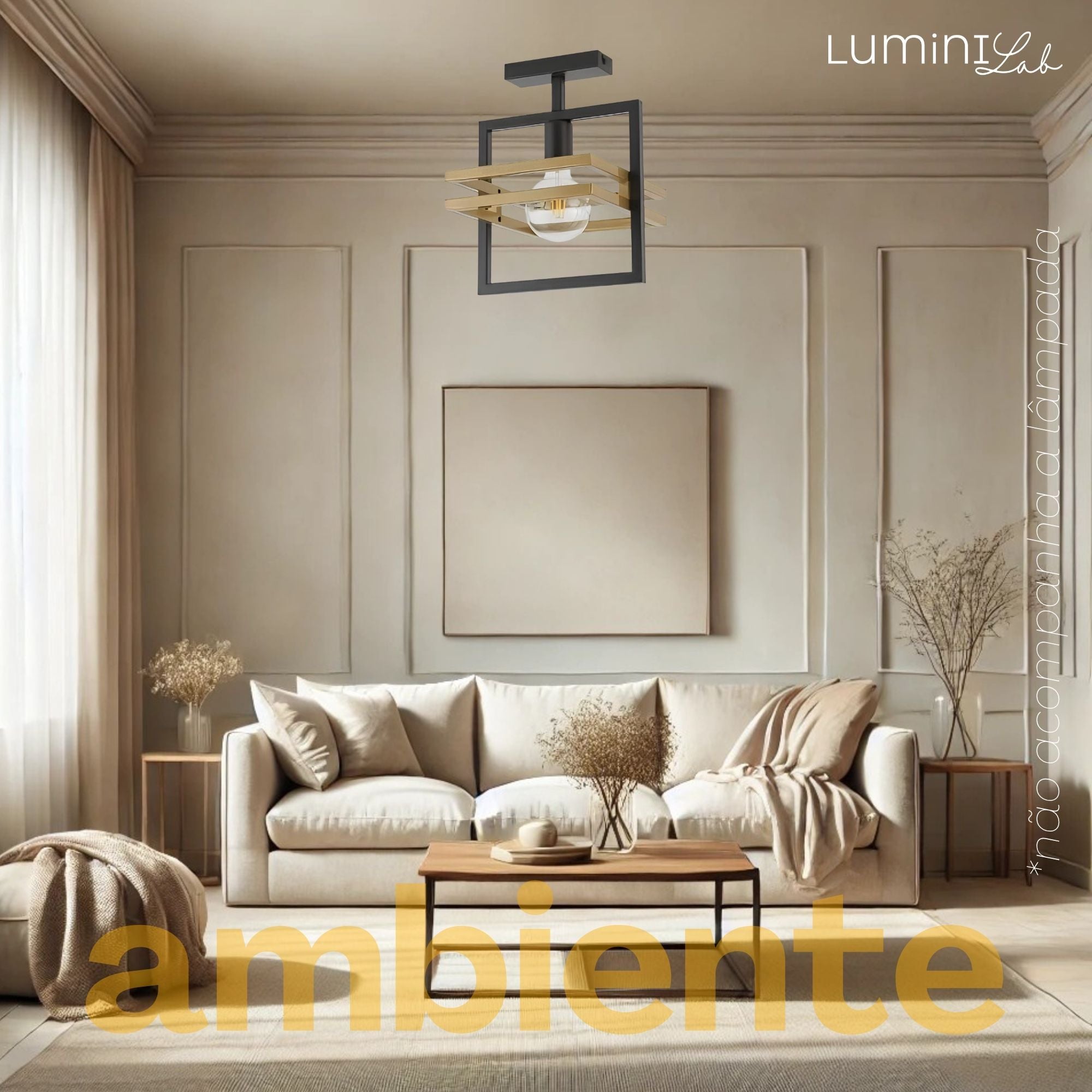 Plafon Moldura Aluminio Teto 1 Luz E27 Bivolt Lumini Lab