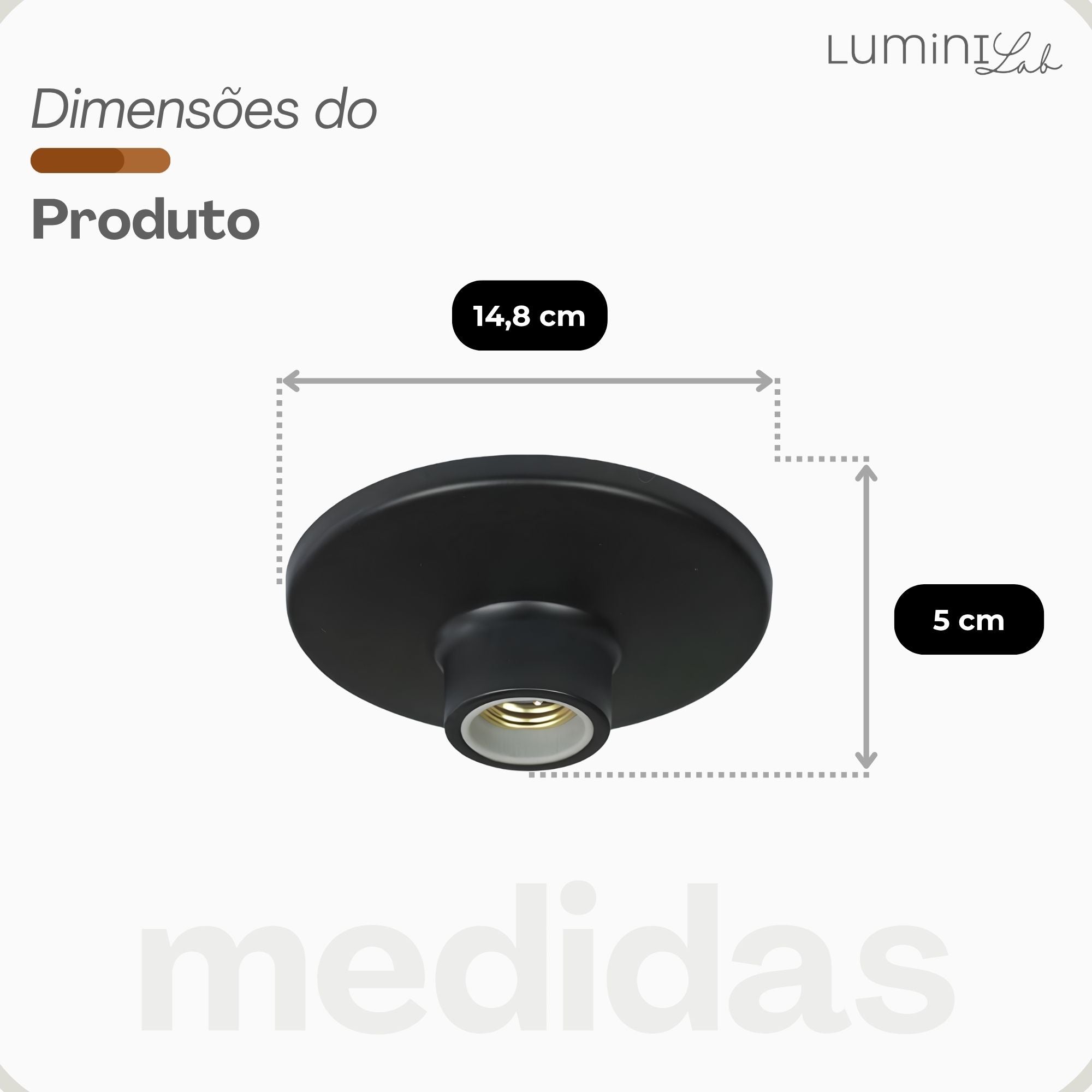 Plafon Plafonier Aluminio Teto E27 1 Luz Lumini Lab