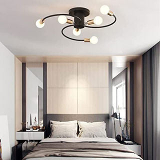 Plafon Esmeralda Aluminio Teto E27 6 Luzes Lumini Lab