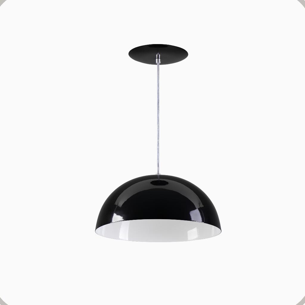 Pendente Meia Lua 30 cm Aluminio Teto E27 1 Luz Lumini Lab