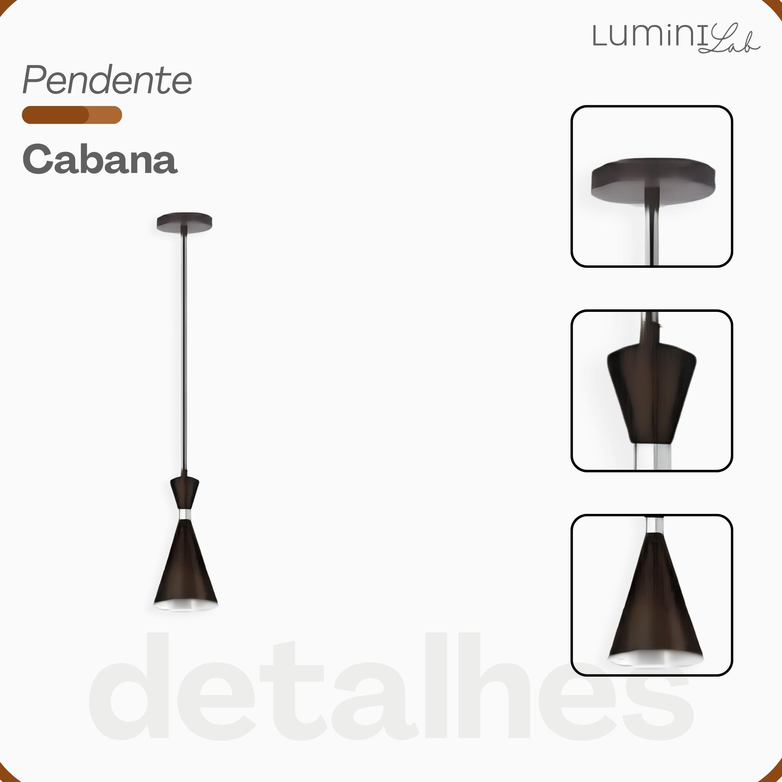 Pendente Cabana Aluminio Teto E27 1 Luz Lumini Lab