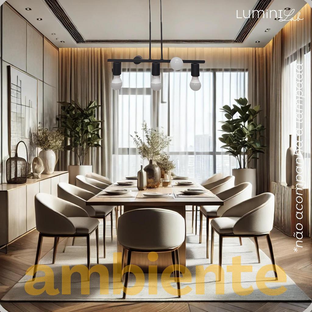 Pendente Rubis Aluminio Teto E27 5 Luzes Lumini Lab