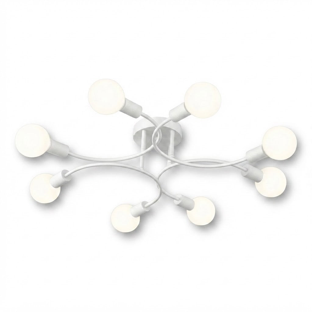 Plafon Max Aluminio Teto E27 8 Luzes Lumini Lab