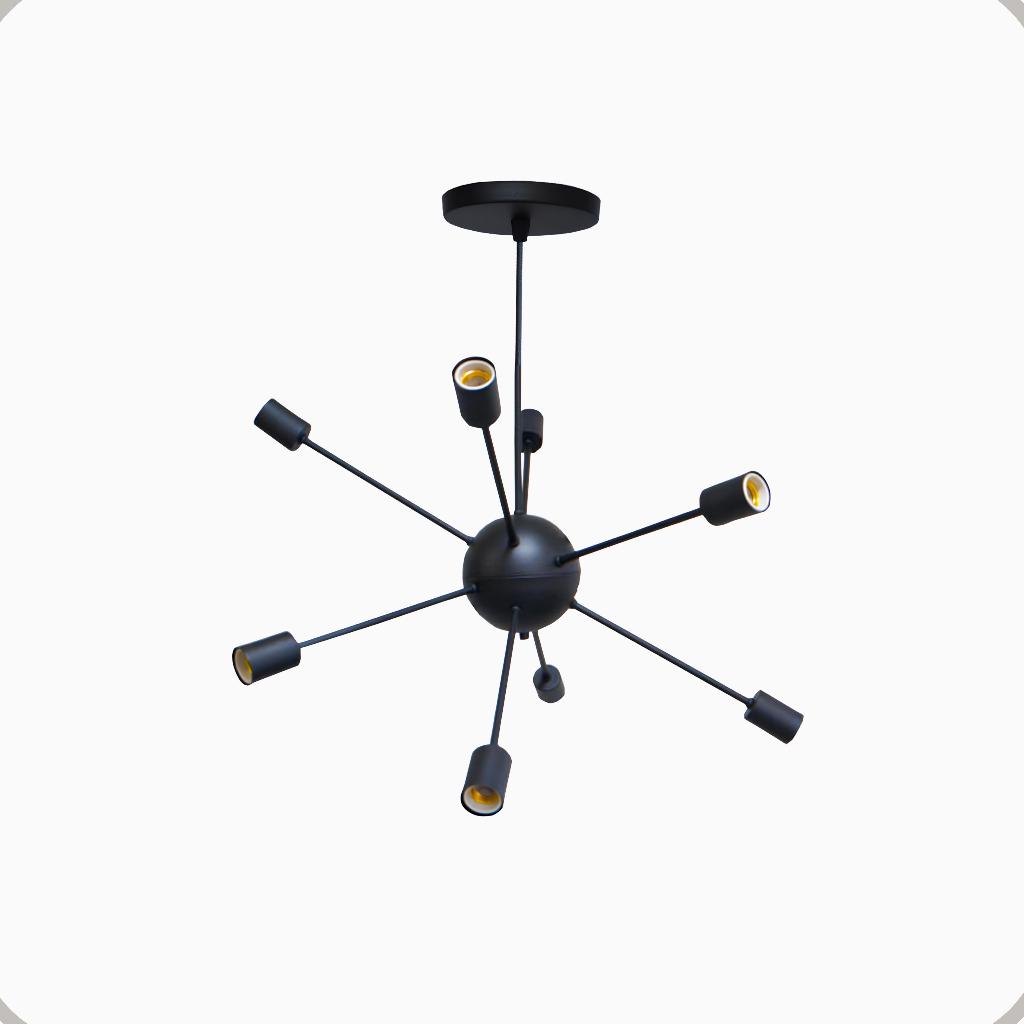 Pendente Sputnik Aluminio 8 Luzes E27 Lumini Lab