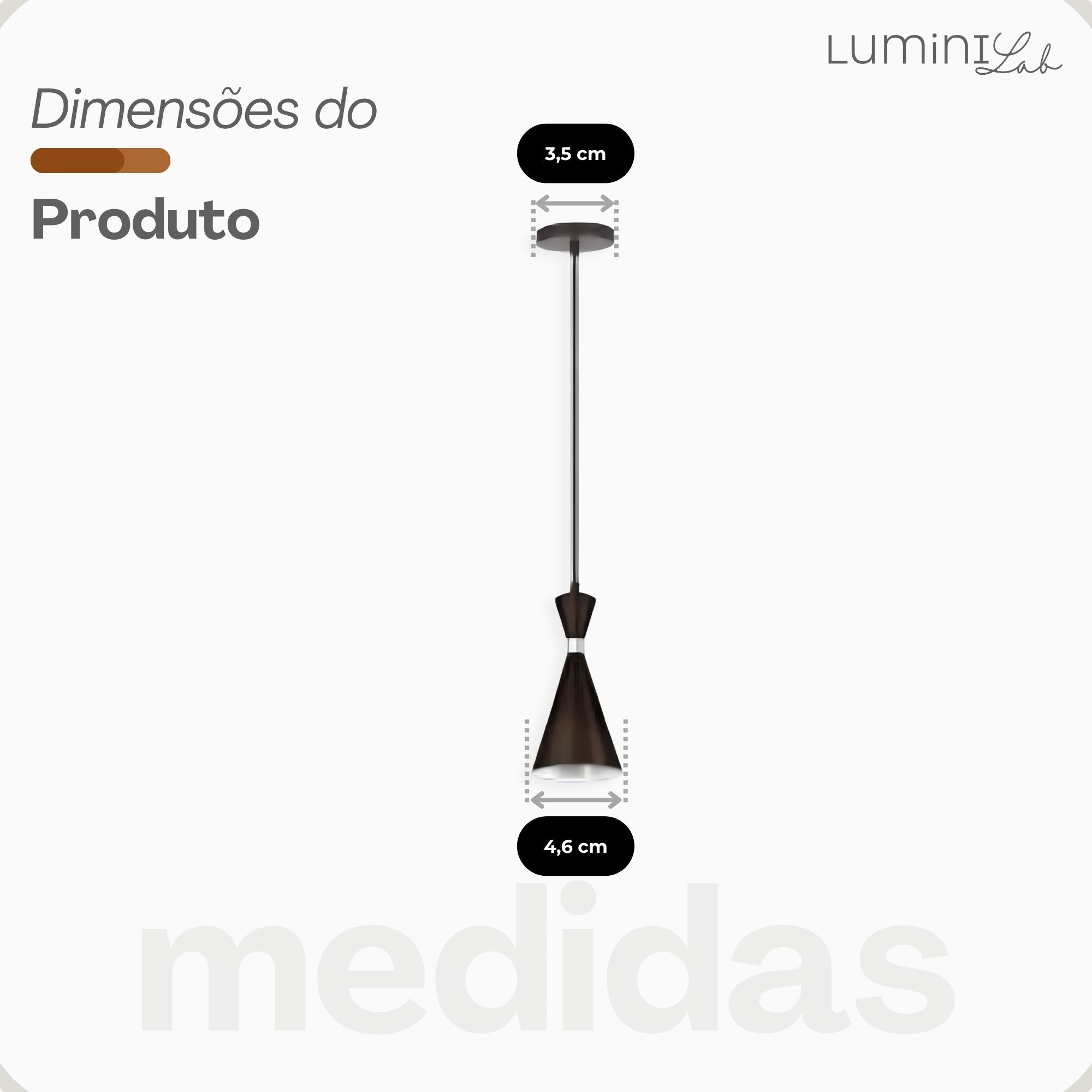 Pendente Cabana Aluminio Teto E27 1 Luz Lumini Lab