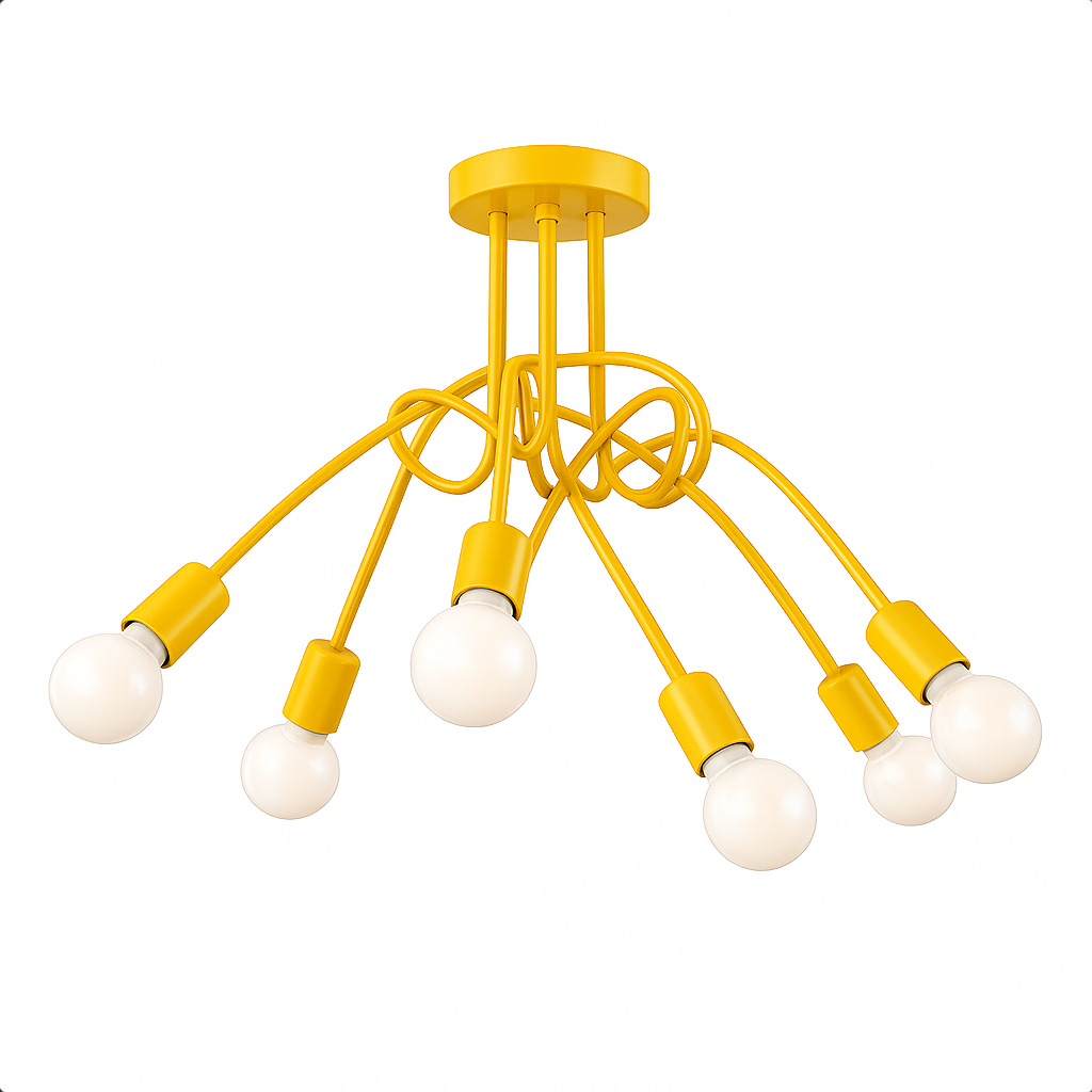 Plafon Laço Aluminio Teto E27 5 Luzes Lumini Lab