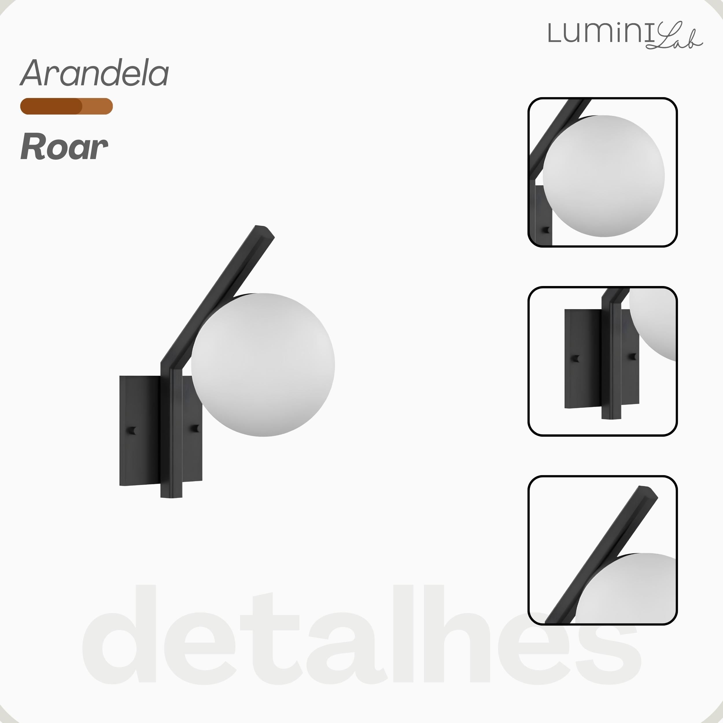 Arandela Roar Aluminio Parede 1 Luz G9 D12 Bivolt Lumini Lab