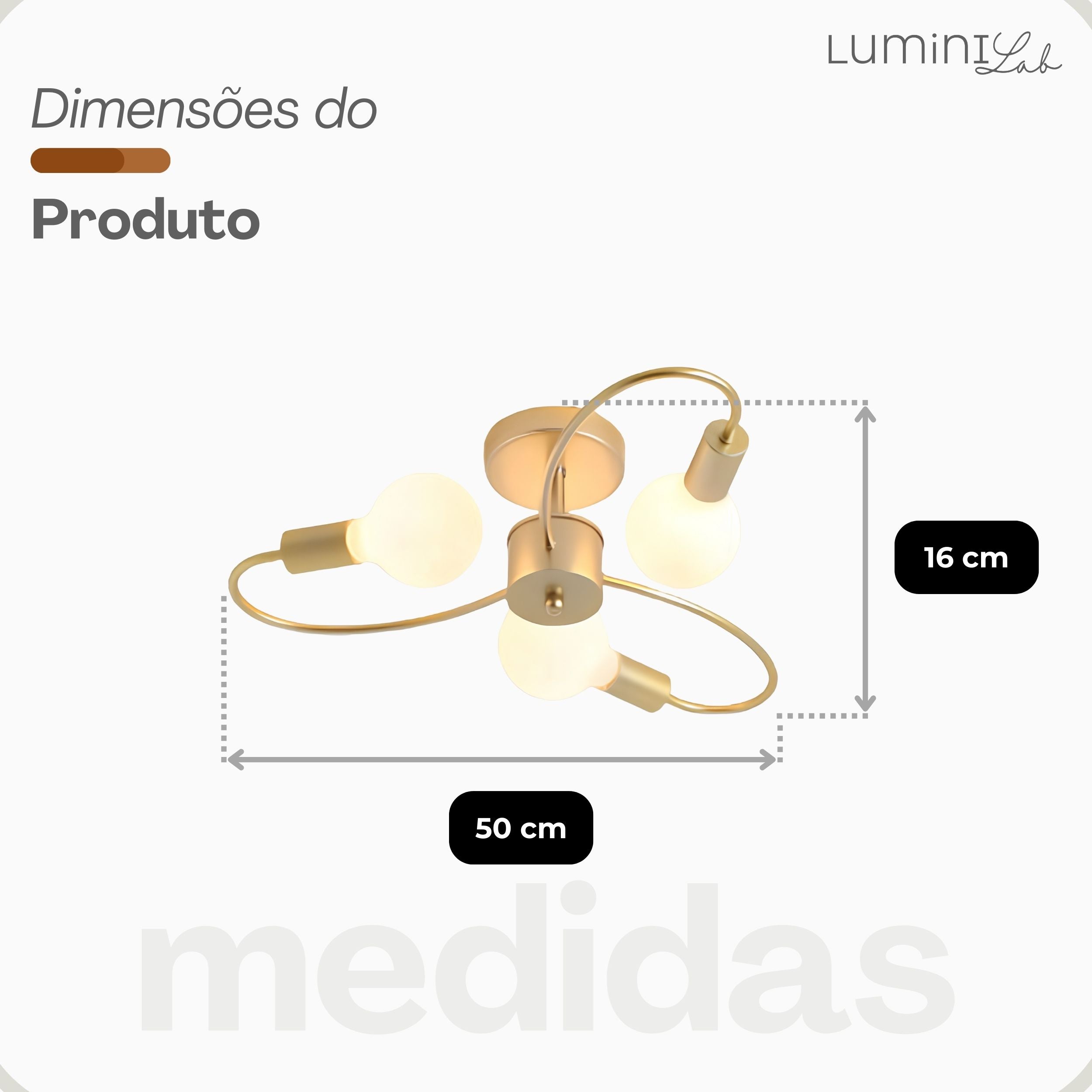 Plafon Flower Aluminio Teto 3 Luzes E27 Bivolt Lumini Lab