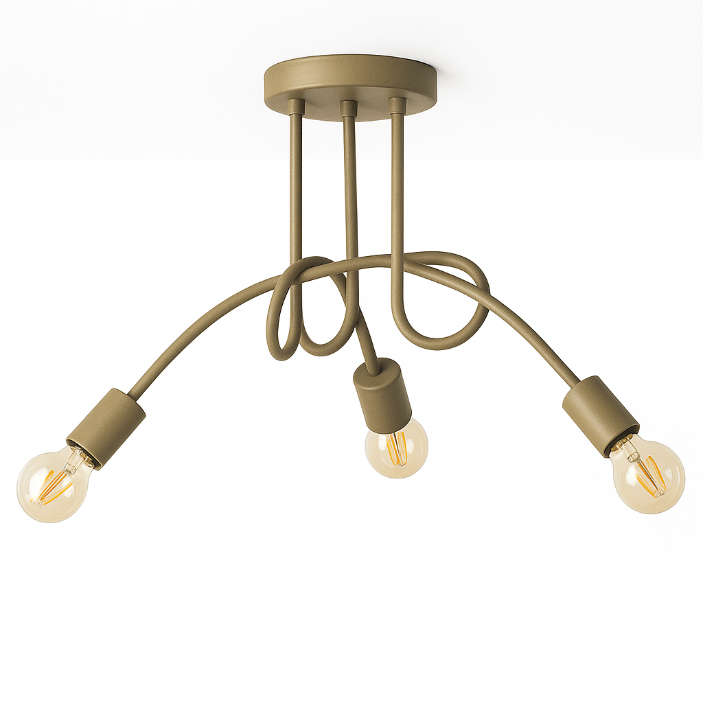 Plafon Laço Aluminio Teto E27 3 Luzes Lumini Lab