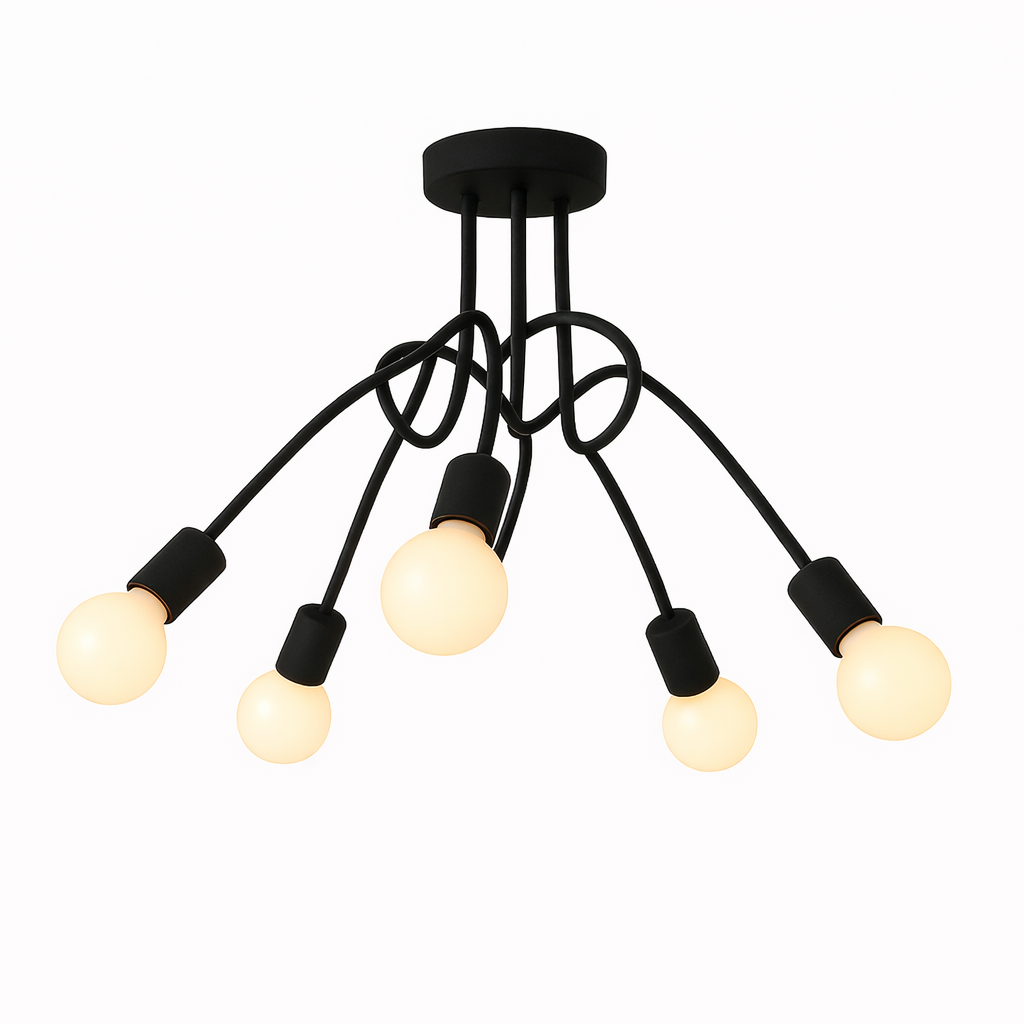 Plafon Laço Aluminio Teto E27 5 Luzes Lumini Lab