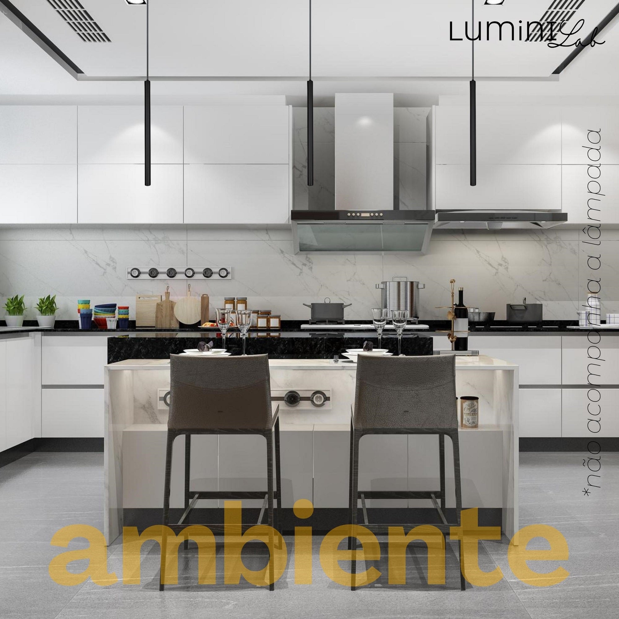 Pendente Siena 50 Aluminio Teto GU10 1 Luz Lumini Lab
