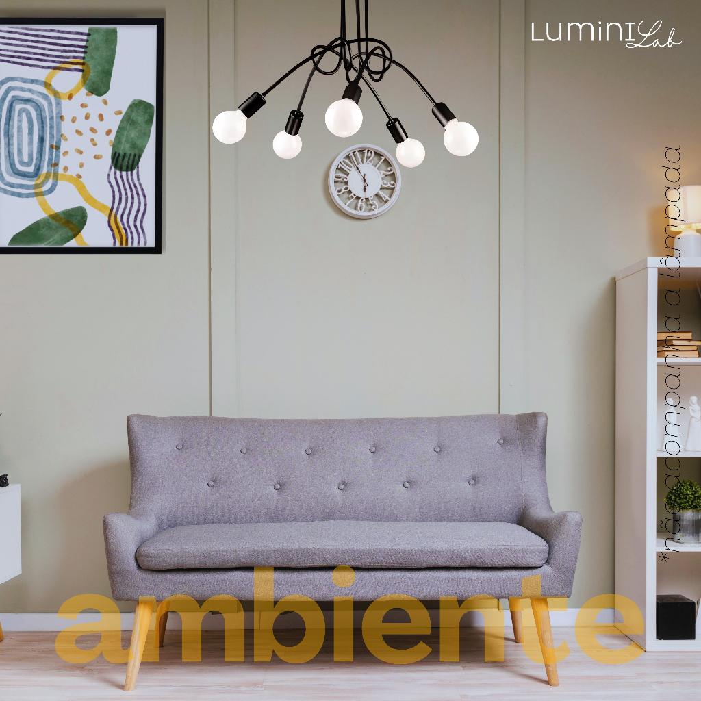 Plafon Laço Aluminio Teto E27 5 Luzes Lumini Lab