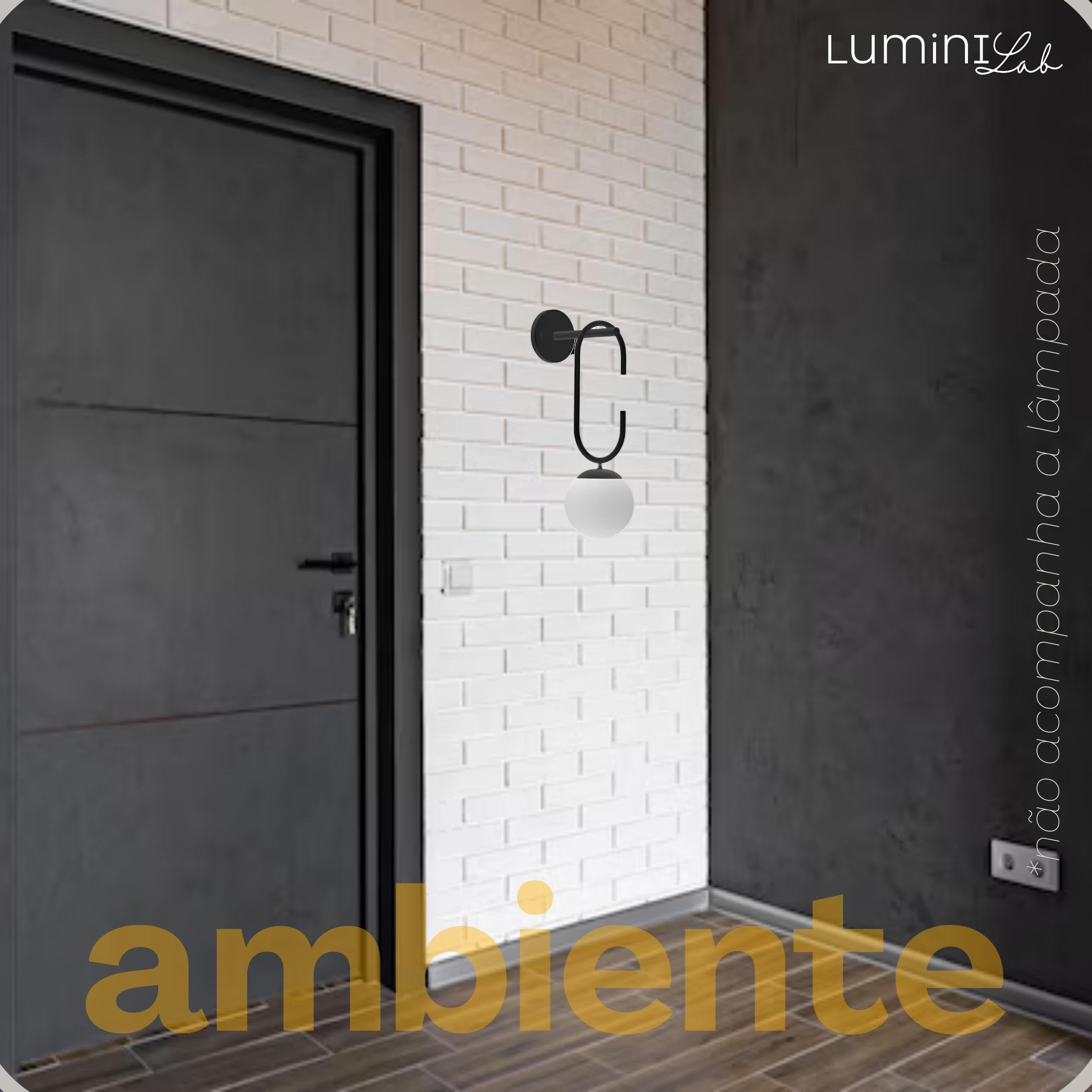 Arandela Earring Aluminio Parede 1 Luz G9 D12 Bivolt Lumini Lab
