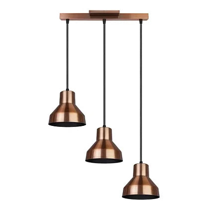 Pendente Sino Aluminio Teto E27 3 Luzes Lumini Lab