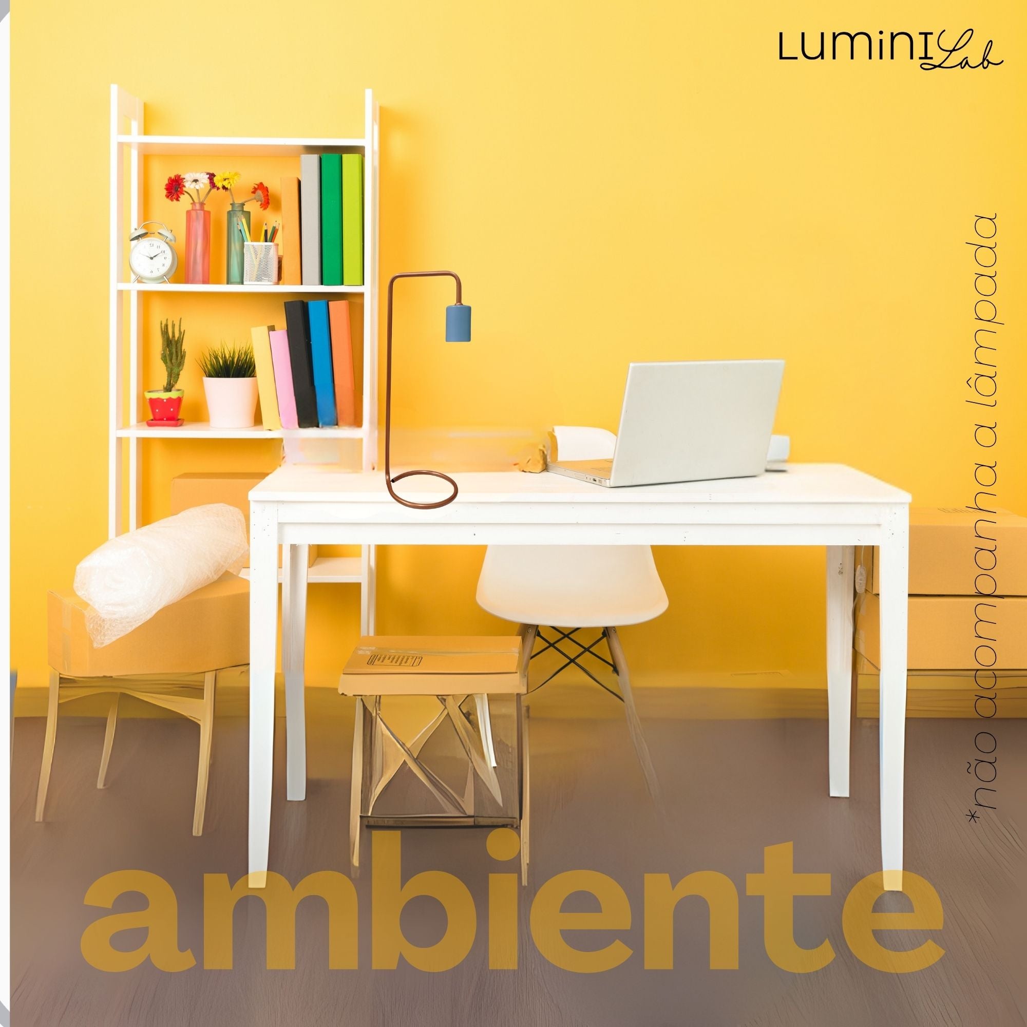 Luminaria de Mesa Forca Aluminio E27 1 Luz Fixa Lumini Lab