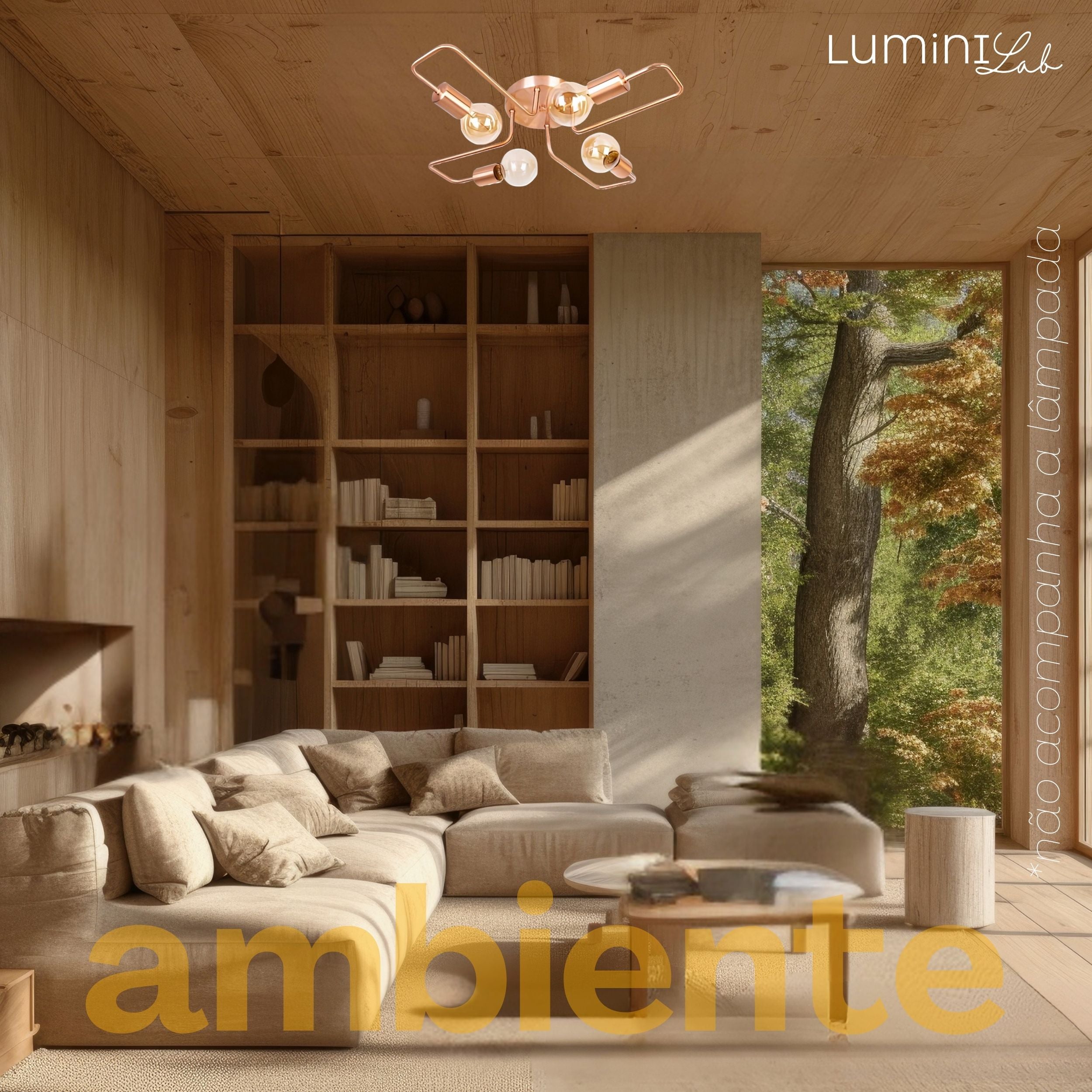 Plafon Tanger Aluminio Teto E27 4 Luzes Lumini Lab