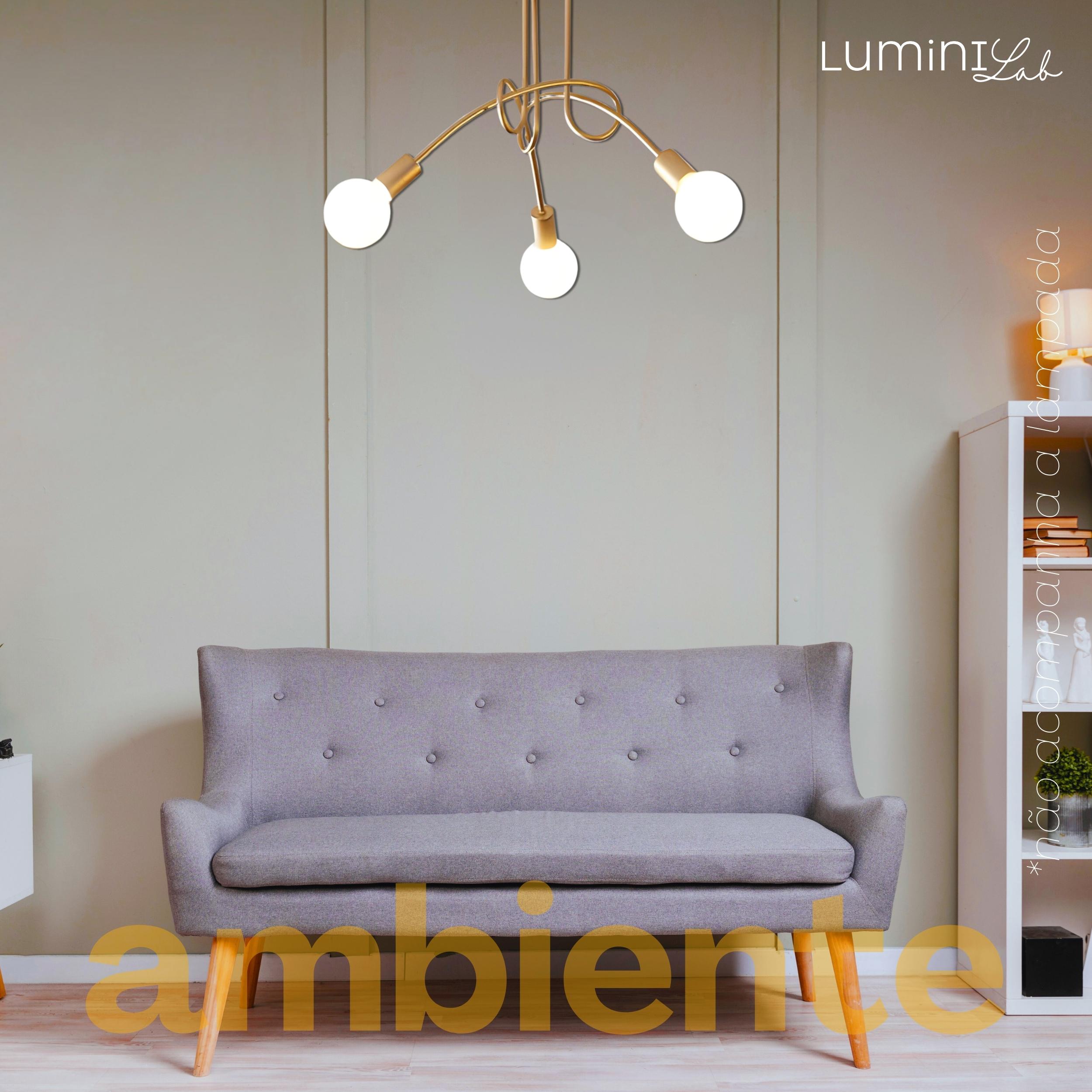 Plafon Laço Aluminio Teto E27 3 Luzes Lumini Lab