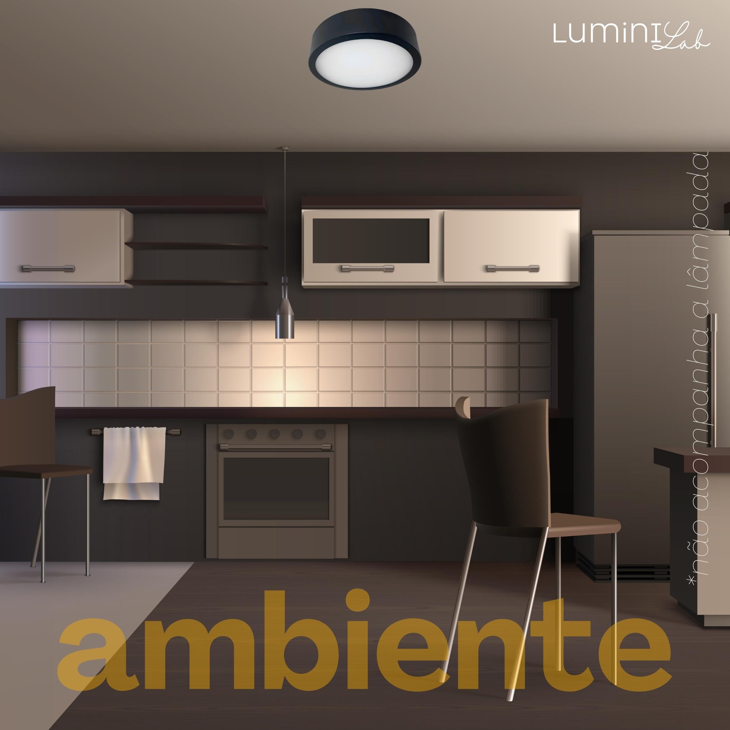 Plafon D250 Aluminio Teto E27 2 Luzes Lumini Lab