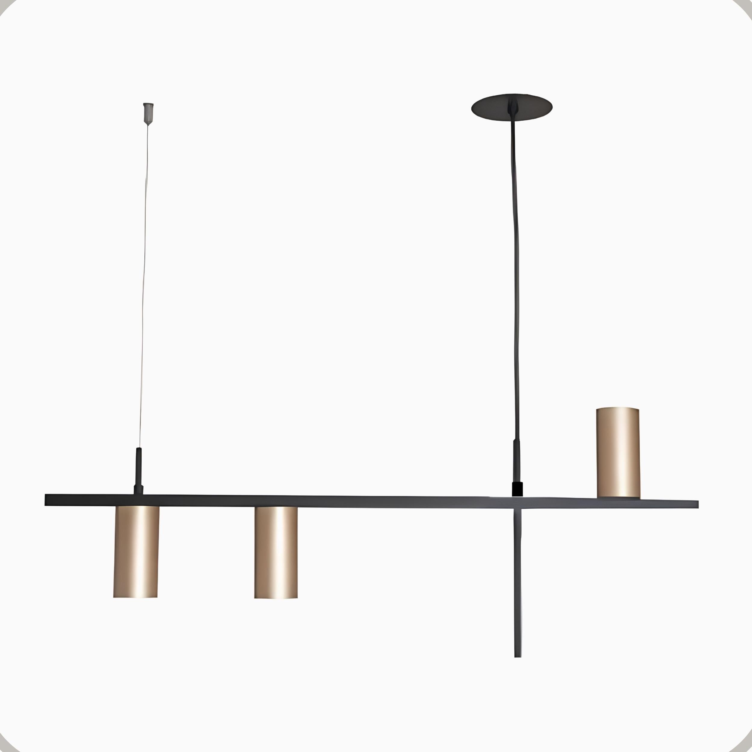 Pendente Livina Aluminio Teto Cabo 1 metro 3 Luzes GU10 Bivolt Lumini Lab