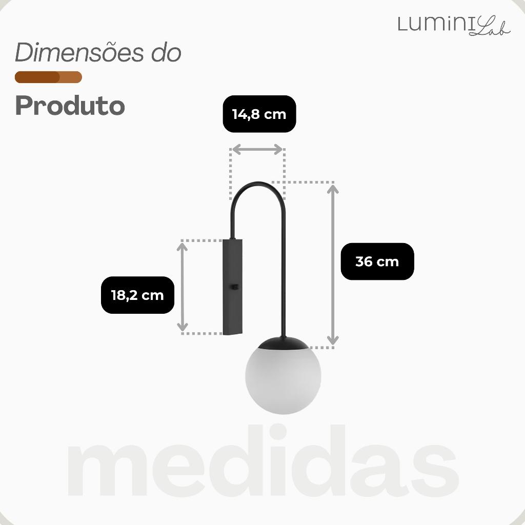 Arandela Flye Aluminio D12 Parede G9 1 Luz Lumini Lab