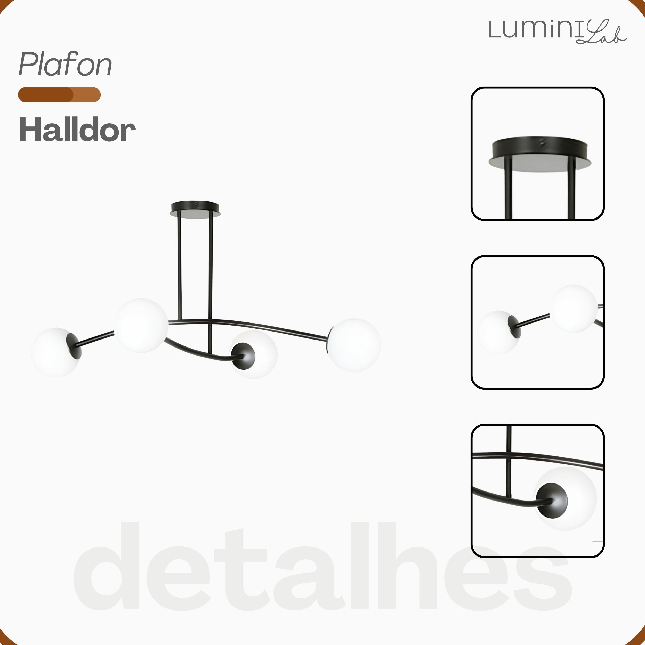 Plafon Halldor Aluminio Teto 4 Luzes G9 D12 Bivolt Lumini Lab
