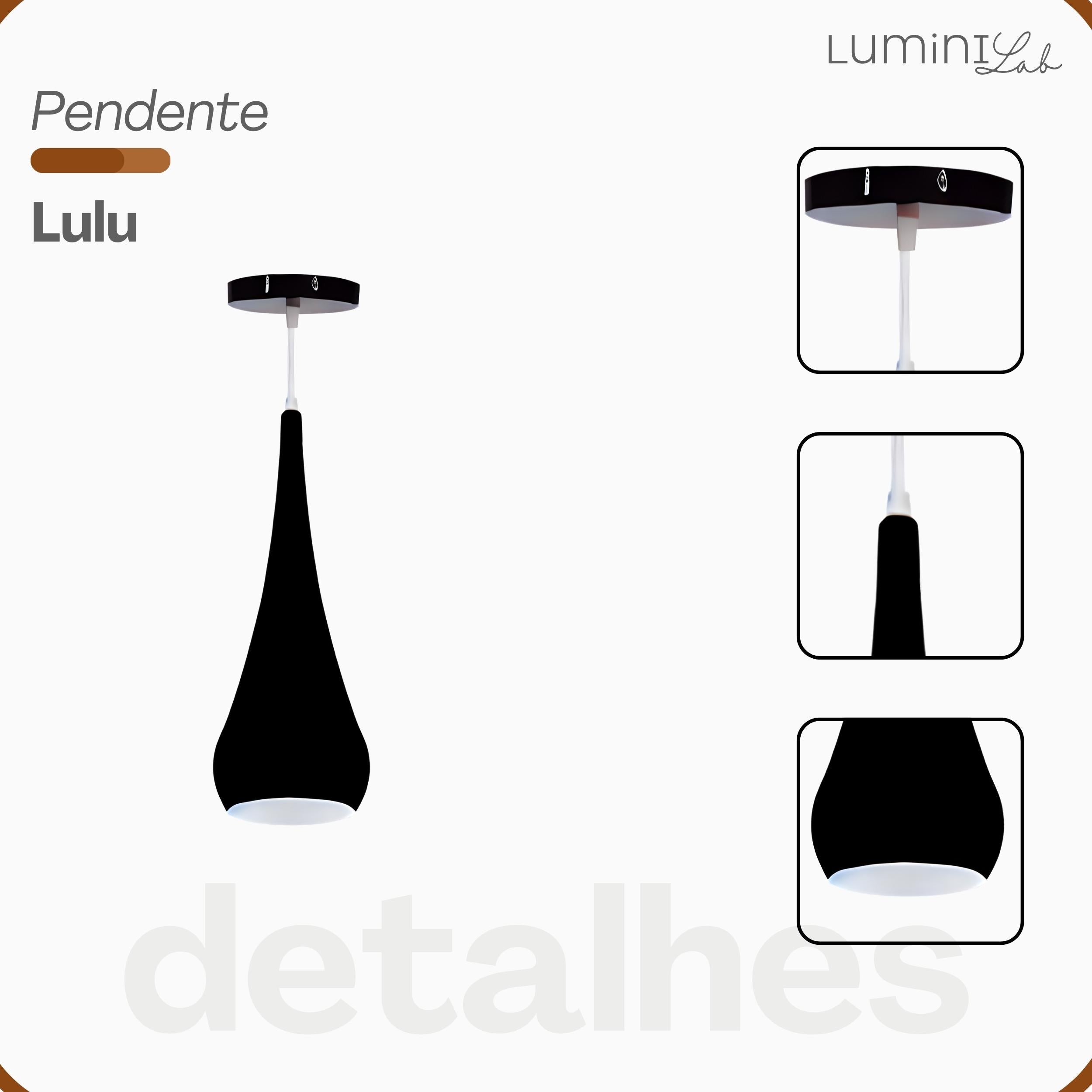 Pendente Lulu Aluminio Teto E27 1 Luz Lumini Lab