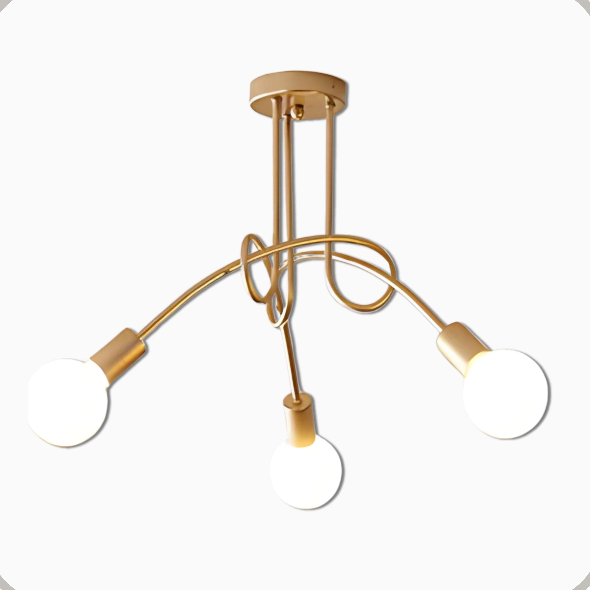 Plafon Laço Aluminio Teto E27 3 Luzes Lumini Lab